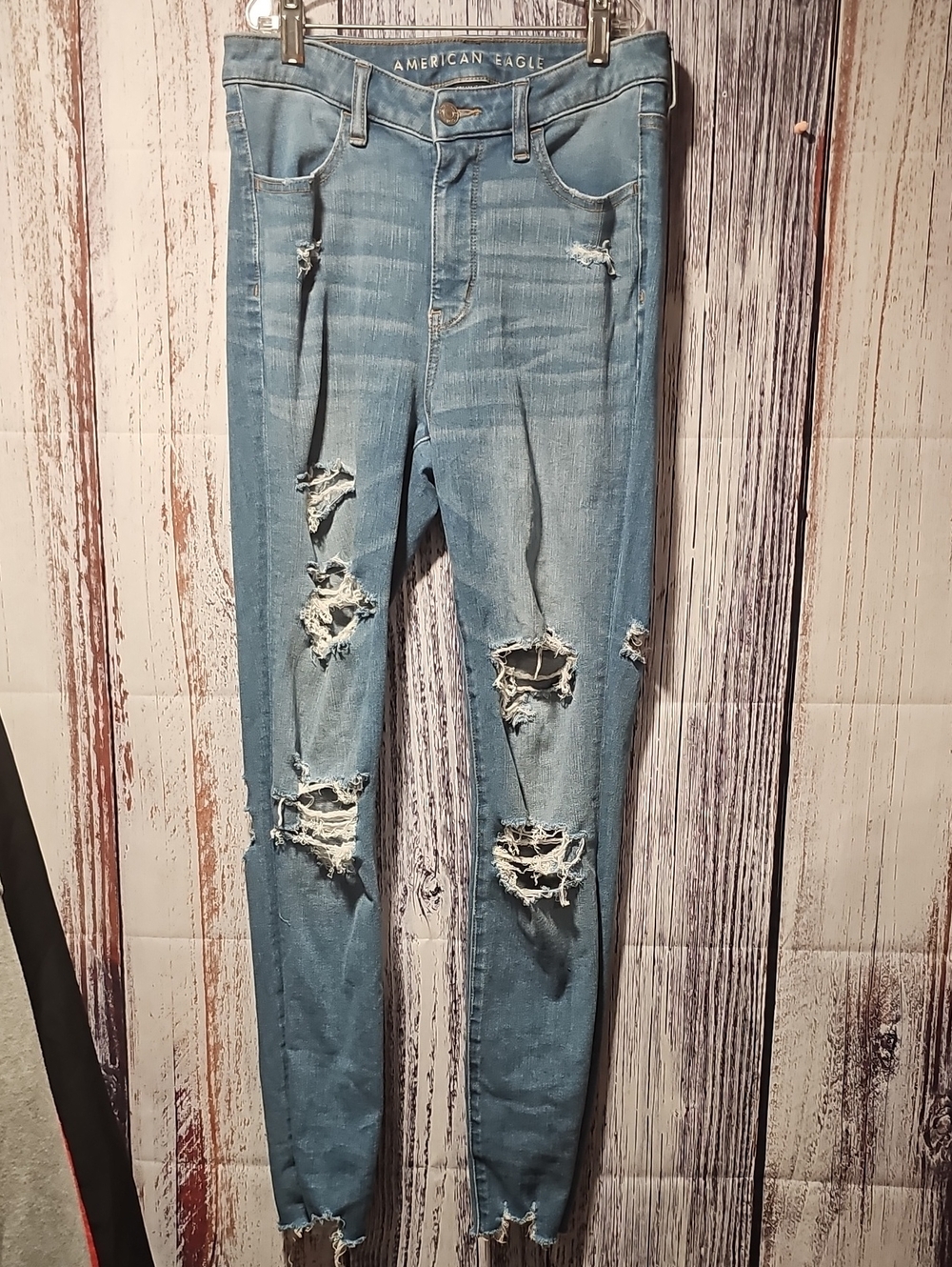 American Eagle Outfitters Light Blue Distressed Skinny Jeans